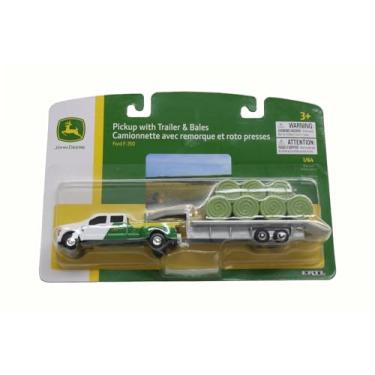 Imagem de John Deere Pickup 1/64 Com Reboque E Fardos De Brinquedo - Lp84529
