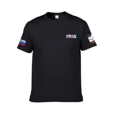 Imagem de Camiseta Unissex De Algodão BMW Verão Clássico Logotipo Estampado Moda
