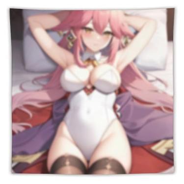 Imagem de LIEGBMEU Sexy Bikini Hot Anime Girl Tapeçaria 152.4 cm x 152.4 cm Interior Exterior Wall Quilt Art Decoração de Tapeçaria Caprichosa, AC020