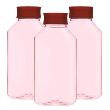 Imagem de Kit 3 Garrafa Geladeira Água Jarra Suco Tampa Com Efeito Cascata 1,5l Resistente Premium (Vinho)