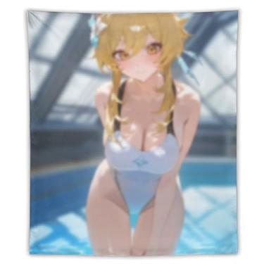Imagem de LIEGBMEU Sexy Bikini Hot Anime Girl Tapeçaria 127.0 cmx152.4 cm Interior Exterior Wall Quilt Art Decoração de Tapeçaria Caprichosa, AF305