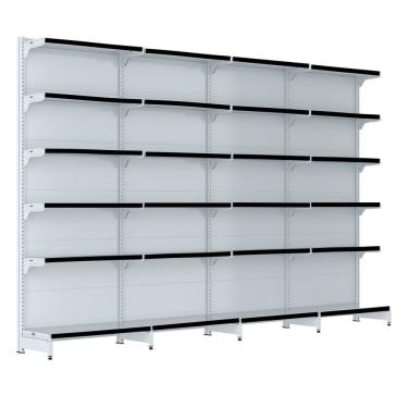 Imagem de Gondola Parede 202 Fit Farmacia Ate 4 Metros Branco Pe Preto