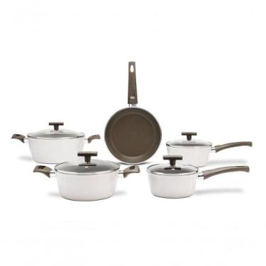 Imagem de Conjunto De Panelas 5 Peças Cerâmico Antiaderente Nata Linha Ceramic L