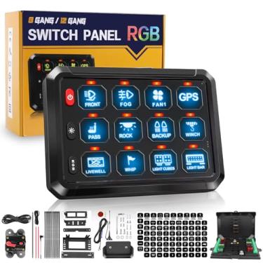 Imagem de CO LIGHT Painel de controle remoto sem fio de 12 Gangs, alcance de até 4,5 m, brilho de 5 níveis, multifuncional, painel de interruptor de relé de estado sólido integrado para caminhões off-road SUV