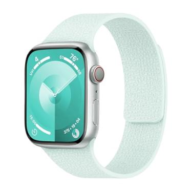 Imagem de Pulseira de silicone magnética compatível com Apple Watch séries 11, 10, 9, 8, 7, 6, 5, 4, 3, 2 e 1 SE, 38 mm, 40 mm, 40 mm, 40 mm, 41 mm, 44 mm, 46 mm, 49 mm, feminina, masculina, macia e impermeável