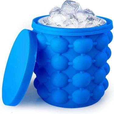 Imagem de Forma De Gelo Silicone Gigante 120 Cubos Balde Suporte Garrafa Latinha Sorvete 4 Em 1 Multiuso Ice Magic