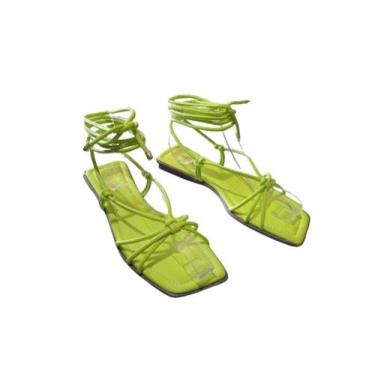 Imagem de Rasteira Sandália Rasteirinha Feminino Amarração Tiras e No - Rozes Sh