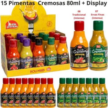 Imagem de Molho Pimenta Cremosa Display Bahia Pemium 80ml Mix Com 15 (escolha os