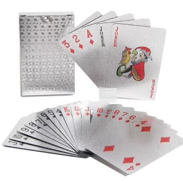 Imagem de Baralho A Prova D'água Plástico 54 Cartas Ouro Poker Dólar Truco Imper