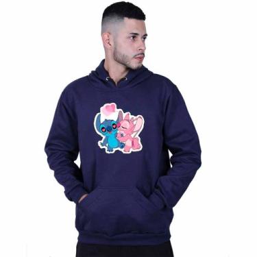Imagem de Moletom Unissex Canguru Lilo e Angel Love - Lafre, Azul marinho, G