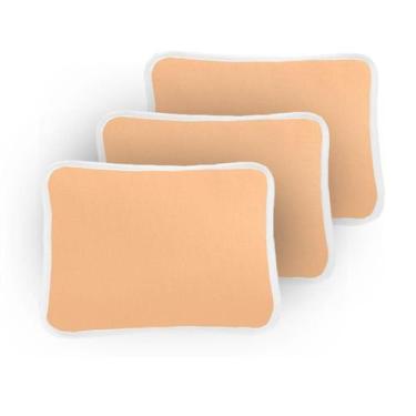 Imagem de Kit 3 Fronha Lisa Para Travesseiro Bebê 30X40Cm Bege - Dugu