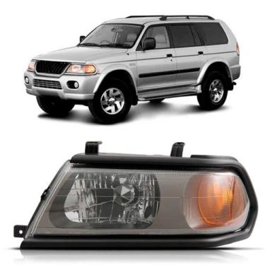 Imagem de Farol pajero sport 2000 a 2004 eletrico mascara cinza - TYC, Esquerdo