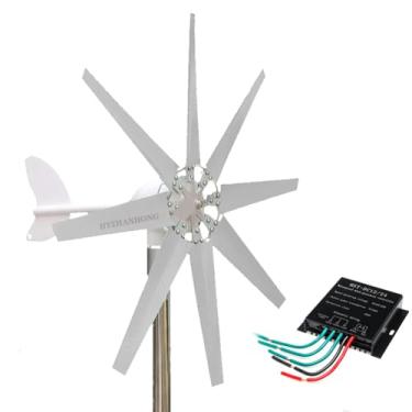 Imagem de 12V,Gerador de turbina eólica horizontal de 12000W, moinho de vento de geradores alternador AC de baixa velocidade com controlador de carregador MPPT gratuito e inversor fora da rede