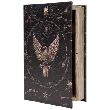 Imagem de Microkize Caixa de livro decorativa com suporte de caixa de armazenamento de livros falsos em relevo, elegante, decoração de escritório em casa, presente para tamanho M