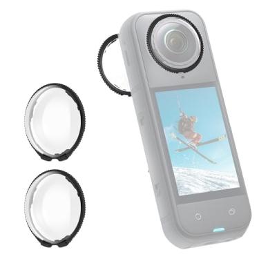 Imagem de RGBTEK Protetores de lente premium para Insta360 X5, proteção de lente de desempenho óptico atualizado com dureza 10H, vidro temperado de alta transparência, resistente a arranhões, capa protetora