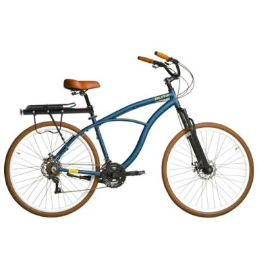 Imagem de Bicicleta BLITZ Aro 29 Terral Beach Cruiser Alumínio SH 21v Freio á Disco + Bagageiro e Cadeado (Azul, 18)