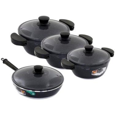 Imagem de Kit 3 Panelas + Frigideira Gulê Alumínio 4 Peças Grafite. - OUTRAS MAR