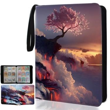 Imagem de sabermaster Fichário de cartão MTG serve para 900 cartões de colecionador de álbuns, com 50 mangas removíveis, brinquedos presentes para meninos e meninas (E)