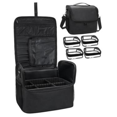 Imagem de Bolsa de maquiagem TANTO Tattoo Case com 4 bolsas e divisórias pretas