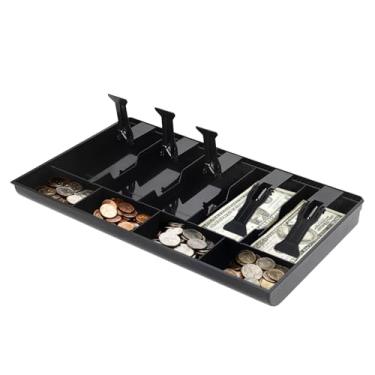 Imagem de Bandeja de inserção de gaveta de caixa registradora 5 notas 4 moedas, 40,5 x 24,5 x 3,5 cm, caixa de segurança, bandeja de dinheiro, inserção, gaveta organizadora para supermercados, lojas, hotéis