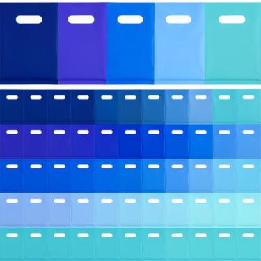 Imagem de Sinload 400 sacos de presente pequenos sacos de compras de plástico a granel com alças 15 x 20 cm cortado em matriz recipiente de merchandising para varejo negócios aniversário festa de casamento