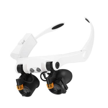 Imagem de Lupa LED Multifuncional Com Lente Substituível para Inspeção, Ampliação 3X-10X, Montagem na Cabeça, Adequada para Detecção de Peças de Precisão, ABS + Acrílico