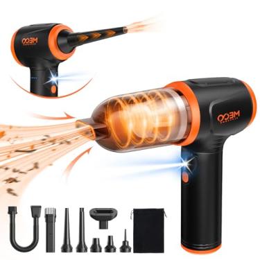 Imagem de MECO ELEVERDE Aspirador de pó portátil sem fio 16000 PA, pequeno 4 em 1, espanador de ar, portátil, sem fio, com luz LED, para limpeza de casa/carro/escritório/computador