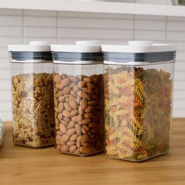 Imagem de Jogo 3 Potes Herméticos Oxo Pop 2.0 Retangular 1,1L Vedação Perfeita