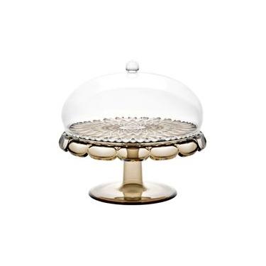 Imagem de PRATO PARA BOLO GUZZINI COM DOMO E PEDESTAL SMALL EM ACRÍLICO VANITY TERRA 30CM SMOKE 131901STE282 Smoke