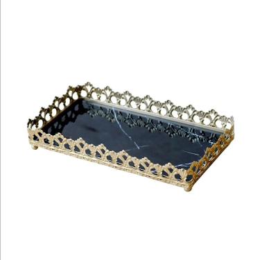 Imagem de Bandeja Espelhada Retangular De Metal 10.5x20.5cm