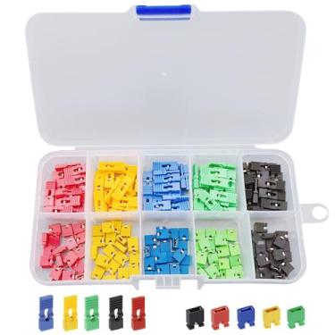 Imagem de Kit de 200 peças de tampas de jumper mistas 2,54 mm passo padrão placa de circuito curto blocos de pinos para Arduino Raspberry Pi PCB PC DIY peças de reparo