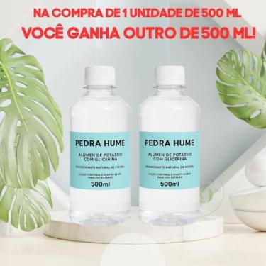 Imagem de Kit Com 2 Pedra Hume Líquida 500ml Cada Com Glicerina Desodorante De C