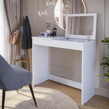 Imagem de Penteadeira com Espelho e Porta Joias Paris Branco - G4 Magazine