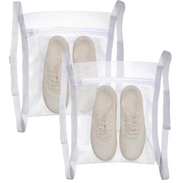 Imagem de Bolsa secadora de sapatos, bolsa de malha para máquina de lavar sapatos e roupas, 39,9 cm × 39,9 cm, pacote com 2