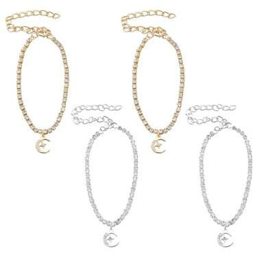 Imagem de HOBBIESAY Boho, praia, coração, borboleta, lua, estrela, tornozeleira, ajustável, lágrima, golfinho, tartaruga, pingente, tornozeleiras, tornozeleiras, para mulheres, joias e presentes, 21cm, Liga