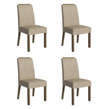 Imagem de Kit 4 Cadeiras de Jantar 4255 com Espaldar Rustic/imperial Madesa