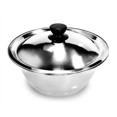 Imagem de Saladeira Com Tampa Tigela Inox 24cm Kehome