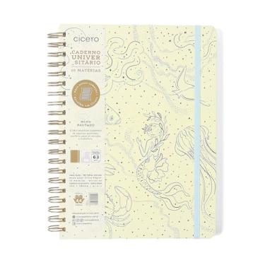 Imagem de CADERNO ESPIRAL ORIGENS PAUTADO 20X28 AQUA TRACO 10 MATERIAS 160 FLS