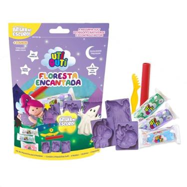 Imagem de UTIGUTI Floresta Encantada, Kit Massinha de Modelar que Brilha no Escuro, 8 peças