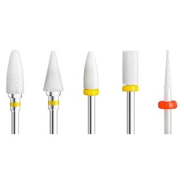 Imagem de 5 peças de cerâmica para arte de unhas, cortador rotativo, aparelho de limpeza para manicure, acessórios de máquina de trituração de unhas, ferramenta de gel de unha
