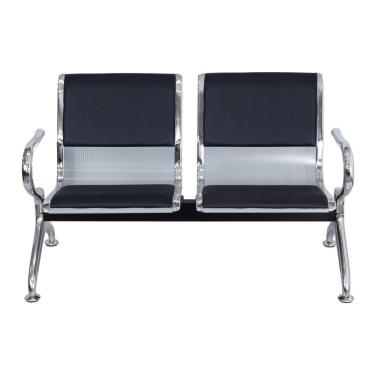 Imagem de Cadeira 2 Lugares Longarina Montreal Cinza / Preto