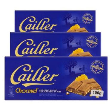 Imagem de Chocolate Suíço Cailler Ao Leite Amêndoas e Mel 3 Barras