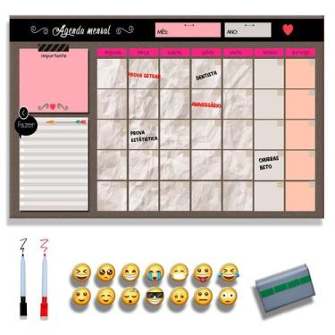 Imagem de Planner de Parede Planejamento Mensal Semanal 30x40 a 60x90 com 2 Cane