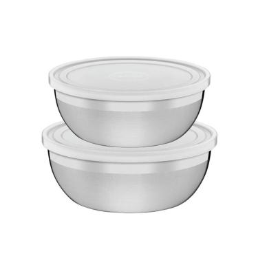 Imagem de Jogo de potes inox com tampa plástica 2 peças tramontina