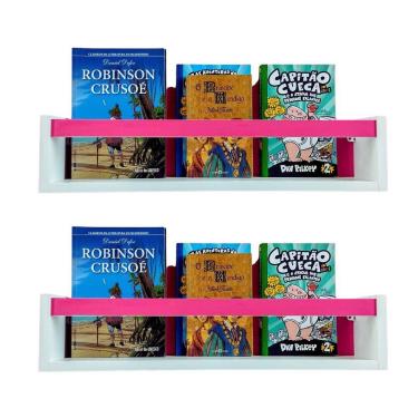 Imagem de Kit 2 prateleiras livros criança nicho parede livreiro