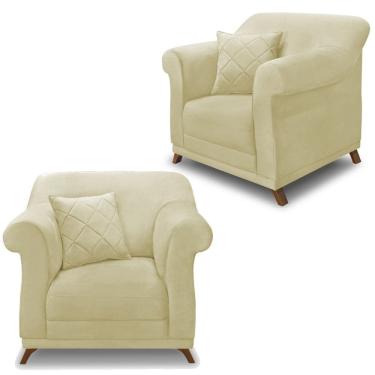 Imagem de Kit 2 Poltronas Decorativas Retro Polo Suede 1100 Ezz
