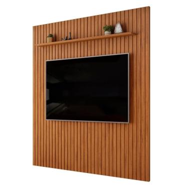 Imagem de Painel TV 75 Pol 250cm Suspenso Ripado Noah D04 Freijó - Mpozenato