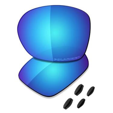 Imagem de SAUCER Lentes de reposição premium e protetores de nariz para óculos de sol Oakley Wildrye OO9230 High Defense - Azul Glaciar polarizado