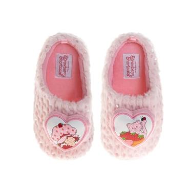 Imagem de Josmo Pantufas de Morango para Meninas Pantufas de Pelúcia Sapatos de Casa (Tamanhos: 5-10 Crianças / 11-13 Crianças Pequenas / 2-5 Crianças Grandes), Rosa claro - morango, 5-6
