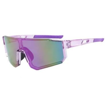 Imagem de Óculos de sol para ciclismo esportivo ao ar livre, óculos de sol para bicicleta, armação grande, óculos de proteção masculinos, roxo, 164 mm